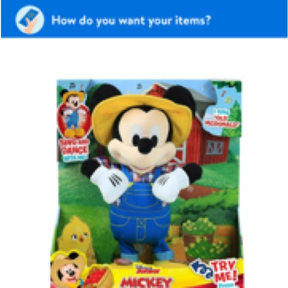 Disney Mickey Mouse Plush Toy in Blue Overalls - Picture 4 of 4